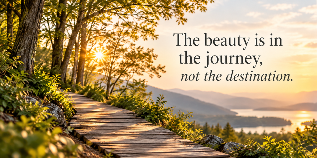 Beauty is in the journey, not the destination.